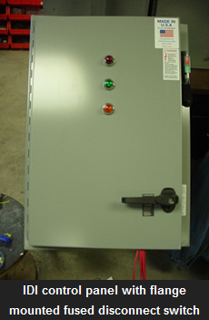 IDI control panel with flange mounted fused disconnect switch